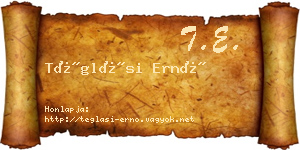 Téglási Ernő névjegykártya